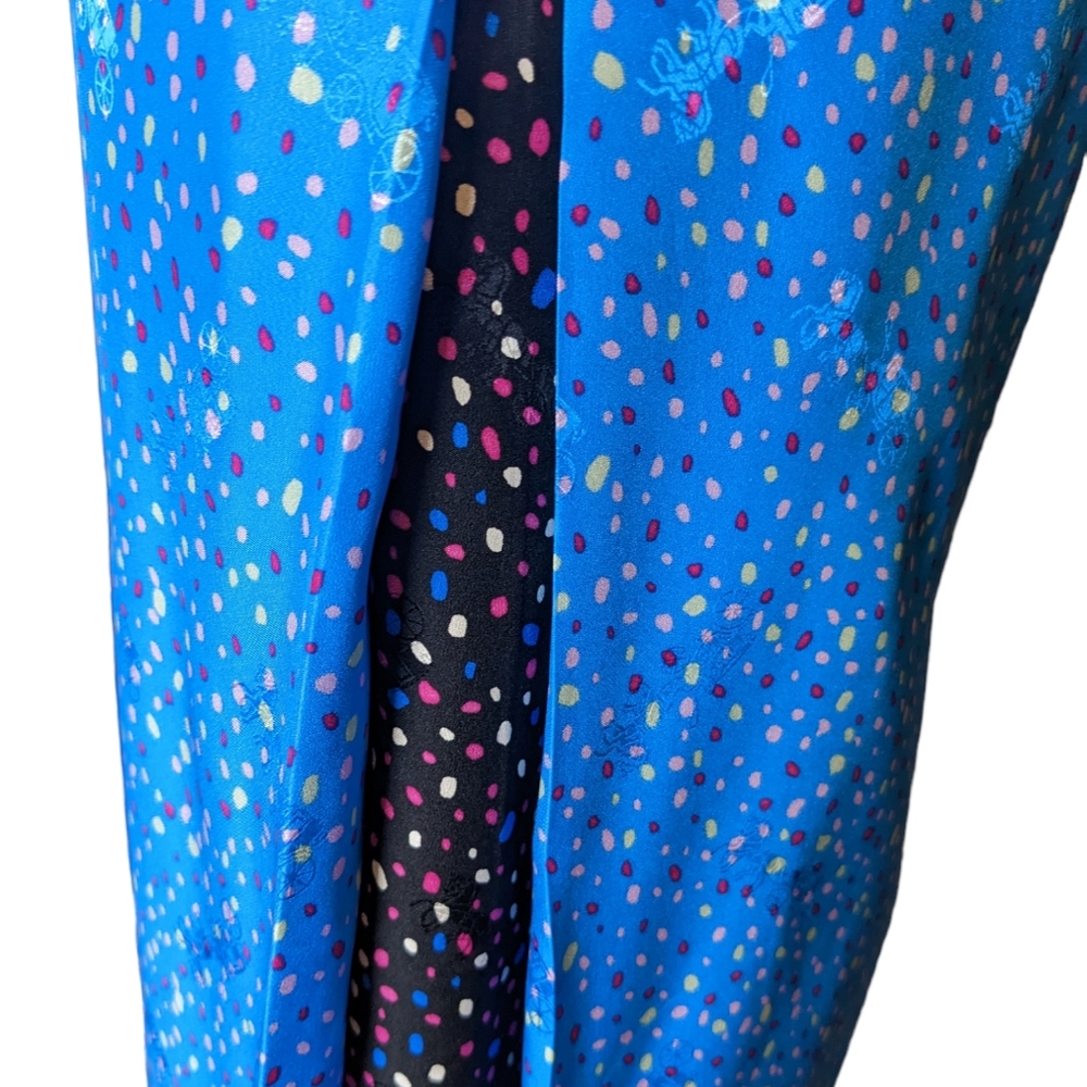 Coach Silk Dot Sleeveless A-Line Midi Dress Blue Women's Size 6 - Picture 4 of 8